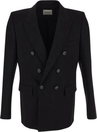 Saint Laurent Klassieke Wollen Blazer - Heren - Blazers - Zwart - XL - Wol - Jassen
