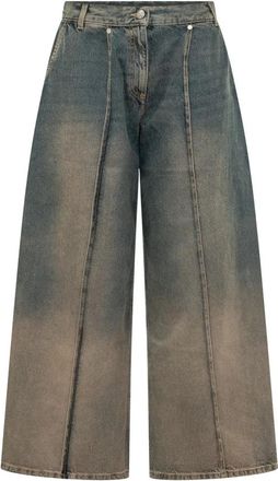 Palm Angels Wide Jeans - Dames - Loose Fit Jeans - Blauw - W25 - Katoen - Jeans