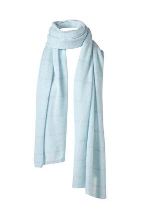 Kinross Cashmere Lurex Stripe Wrap in Surf at Nordstrom
