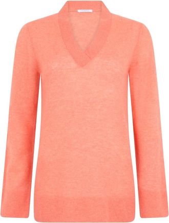Malo V-neck Trui - Dames - Cashmere truien - Rood - M - Leer - Truien & Vesten