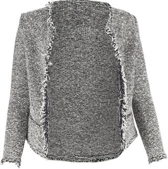 Iro Iro Azure Tweed Open Blazer in Black and White Cotton