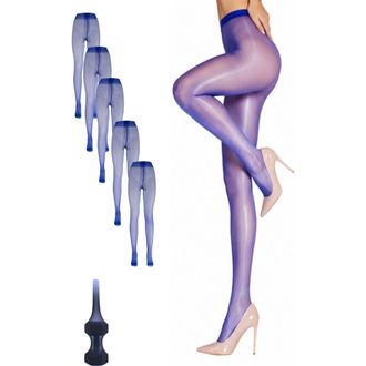 Lechery 5-Pack Glossy Sheer Ladder Resistant Party Evening Tights for Women in Red at Nordstrom, Size X-Large
