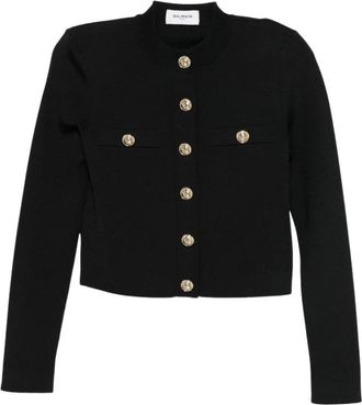 Balmain Cardigan con bottoni goffrati - - Knitwear - Donna - Nero - S