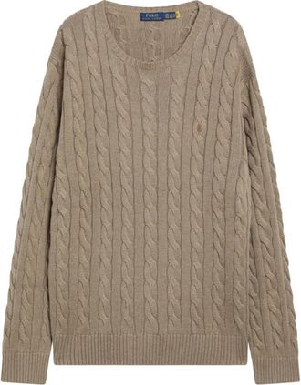 Polo Ralph Lauren Trui met ronde hals - Heren - Ronde hals truien - Beige - 2XL - Katoen - Truien & Vesten