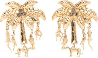 Jacquemus Gold-Tone Palm Tree Animal Charm Earrings