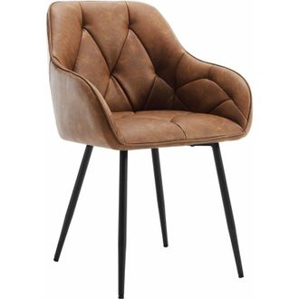 Woltu Set 1 Sedie Imbottite Moderne da Cucina o Soggiorno Gambe in Metallo. in pu Vintage Marrone - Woltu