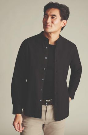 CHARLES TYRWHITT Collarless Stretch Washed Oxford
