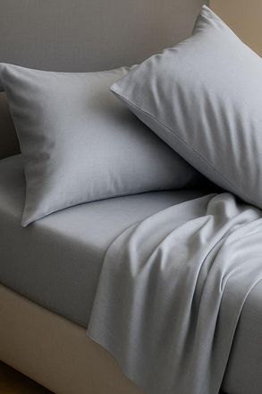 BedVoyage Melange Viscose Cotton Sheet Set - Breathable & Cozy Comfort in Silver at Nordstrom, Size Queen