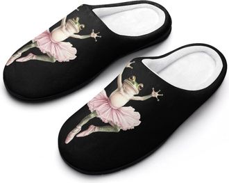 Generic Ballet Frogs Dancing Slippers Men Winter Warm Cotton Anti-Slip Indoor Slip-Ons House Shoes