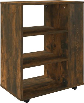 vidaXL Vidaxl - Armadietto Con Ruote Rovere Fumo 60x35x75 Cm Legno Multistrato