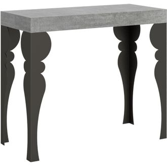Itamoby Tavolo consolle Lecce allungabile in legno per sala da pranzo -Allungabile fino a 300 cm / Classic / Cemento