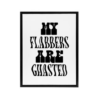Artery8 My Flabbers Are Ghasted Black & White Funny Framed Canvas Art Print | Size: W24 x H32