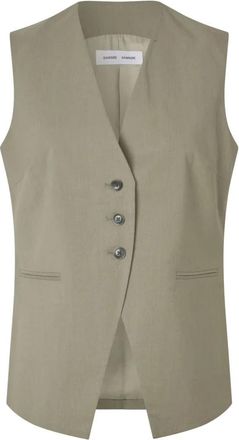 Sams&oslash;e & Sams&oslash;e Vests, female, Green, Size: XS V-Neck Vest