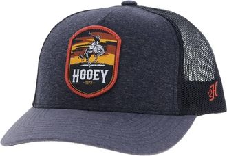 Hooey Mens Cheyenne Patch Logo 5-Panel Mid-Profile Cap In Charcoal/black