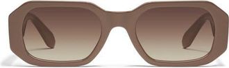 Quay Hyped Up 53mm Gradient Square Sunglasses in Doe/Brown at Nordstrom