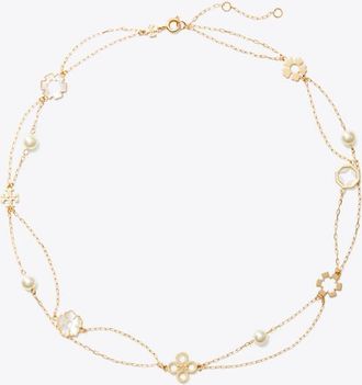 Tory Burch Womens Forget Me Not Layered Necklace, One Size