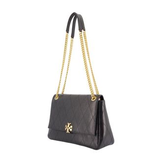 Tory Burch Womens Charlie Shoulder Bag Black Calfskin