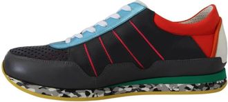 Dolce & Gabbana Kleurrijke lage top sneakers - Heren - Sneakers - Veelkleurig - 40 EU - Leer - Schoenen