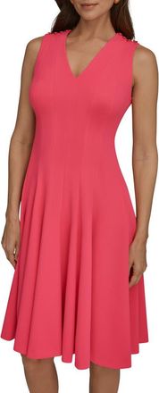 DKNY Sleeveless Fit & Flare Dress in Azalea at Nordstrom, Size 14