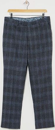 Jacamo Large Navy Check Reg Fit Suit Trouser