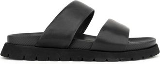 Sergio Moretti Open Slippers - Heren - Sandalen - Zwart - 44 EU - Leer - Schoenen