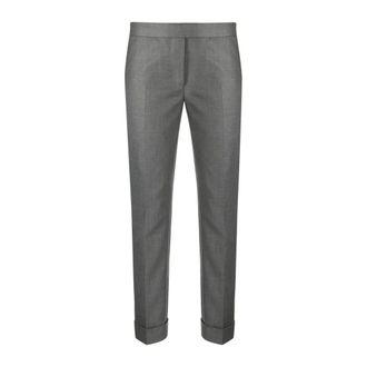 Thom Browne Signature Striped Tailored Trousers - female - Thom Browne - Cropped Trousers - Gray - XL - Trousers