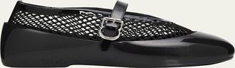 Alaia Mesh Mary Jane Ballerina Flats