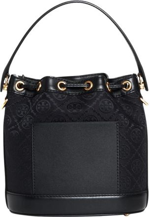 Tory Burch T Monogram Bucket Bag - Dames - Schoudertassen - Zwart - ONE Size - Leer - Tassen