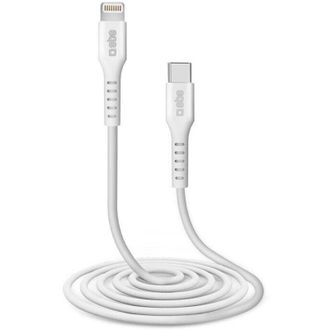 SBS Cable De Datos Y De Carga Sbs Tecableligtc2w-rayo Y Tipo-c-2metros-blanco