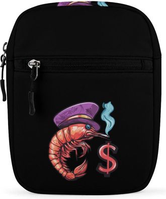 Generic Shrimp Pimp Cherry Shrimp Crossbody Bag Adjustable Satchel Cute Shoulder Bag Lightweight Sling Bags