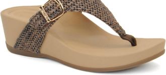 Aetrex Womens Kate Wedge In Brown Woven