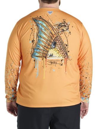 Columbia Big & Tall Terminal Tackle PFG x Bentley Long-Sleeve Graphic T-Shirt in Summer Orange at Nordstrom, Size 3X Big