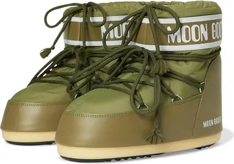 Moon Boot Icon Low Nylon Womens Cold Weather Boots Khaki : EU 42-44 (US Womens 10-11.5) B - Medium, Synthetic