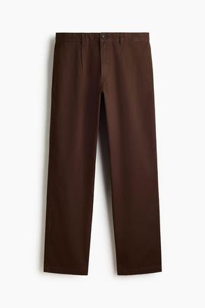 H&M Relaxed Fit Cotton Twill Chinos in Brown at Nordstrom, Size 28