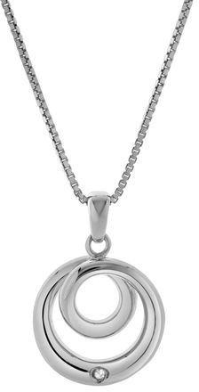 LuvMyJewelry Calira Sterling Silver 0.01 Ct Diamond Circle Pendant