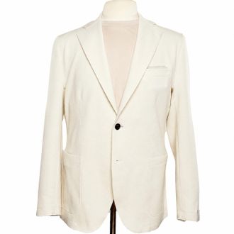 Eleventy Mens Cotton Stretch Laser Cut Sport Jacket In Cream