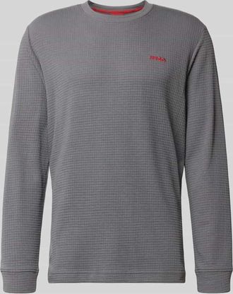 HUGO BOSS Regular Fit Langarmshirt aus Baumwoll-Mix Modell AUSTIN in Anthrazit, Größe XXL
