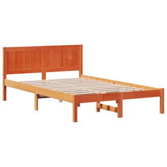 Berkfield Home Wax Brown Bed Frame Wax brown Solid Pine Wood 140 x 190 cm