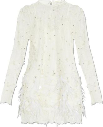 LoveShackFancy Alouetta Dress - Dames - Feestkleedjes - Beige - 2XS - Leer - Kleedjes