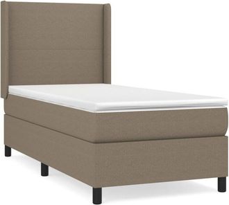 vidaXL Vidaxl - Cama Box Spring Con Colch&oacute;n Tela Gris Taupe 100x200 Cm