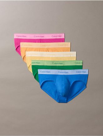 Calvin Klein Mens Icon Cotton Stretch Pride 5-Pack Brief - Multi - L