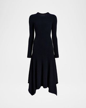 Proenza Schouler Didi Matte Viscose Velvet Stripe Dress