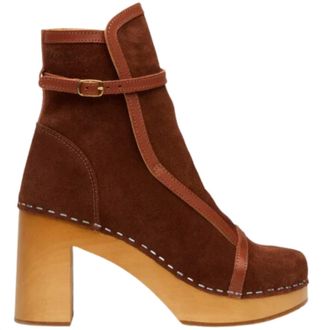 Swedish Hasbeens Womens Sophisticated Jodhpur Boots In Cognac Suede