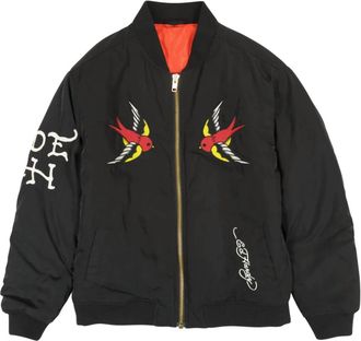 Ed Hardy Mens Lks Skull Bomber Jacket In Black