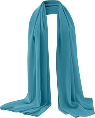 Generic Neck Warmer Women Hat Scarf And Gloves Set Ladies Womens Soft Solid Color Shawl Baotou Pearl Chiffon Shawl Muslim Hijab Ladies Scarves Lightweight (AL