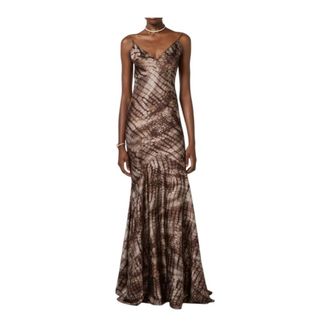 Elisabetta Franchi Gowns, female, Brown, Size: XL Gown