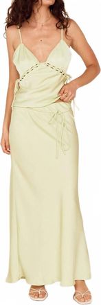 Minkpink Chiara Bias Maxi Skirt In Lime