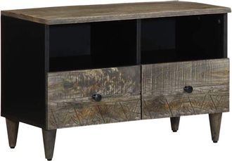 vidaXL Mueble De Tv Madera Maciza De Mango Gris Claro 70x33,5x46 Cm Vidaxl