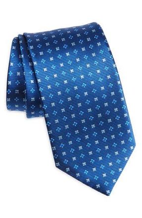 David Donahue Neat Silk Tie in Navy at Nordstrom Rack