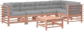 vidaXL Juego De Muebles Jard&iacute;n 6 Pzas Y Cojines Madera Abeto Douglas Vidaxl